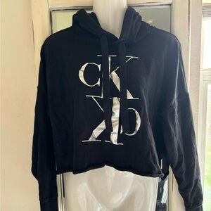 Calvin Klein cropped black hoodie